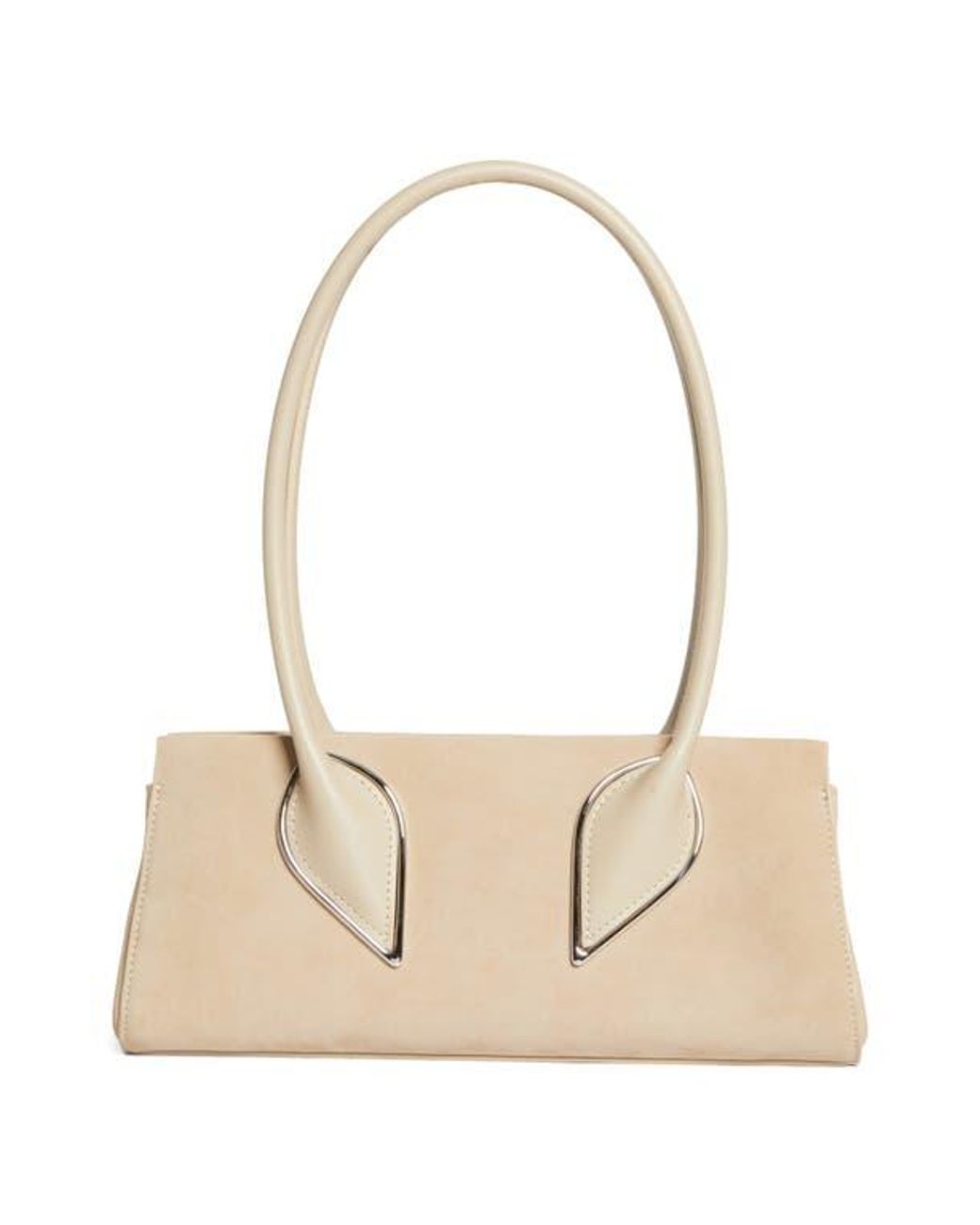 Christian Louboutin Natural Medium Baguette Nubuck Leather Shoulder Bag