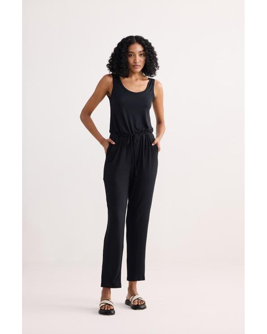 REISTOR Blue Relaxed Drawstring Jumpsuit