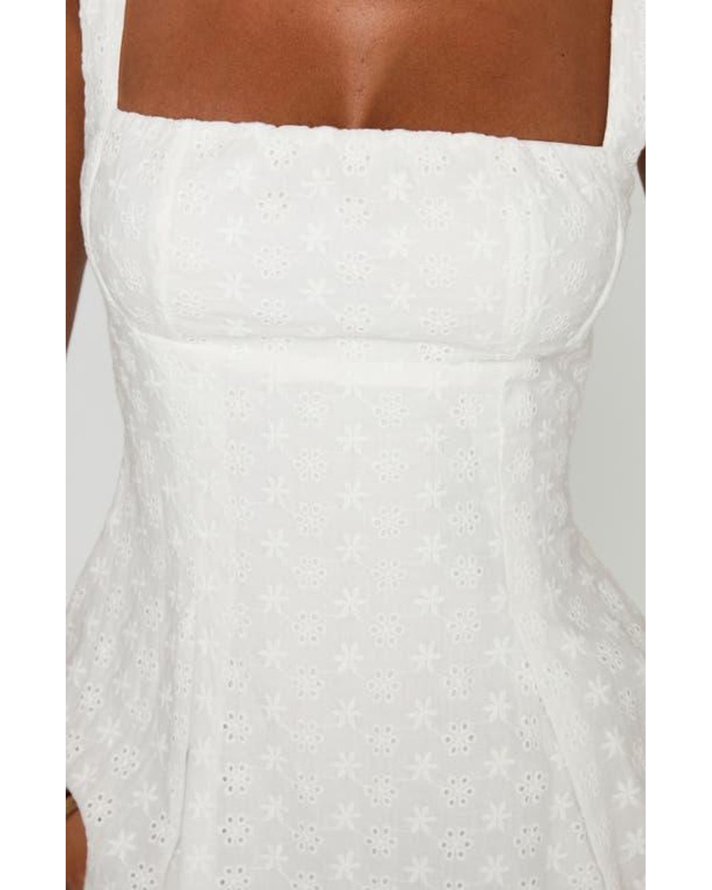 open lace back dress Nicoletta Mini Dress | White | Womens