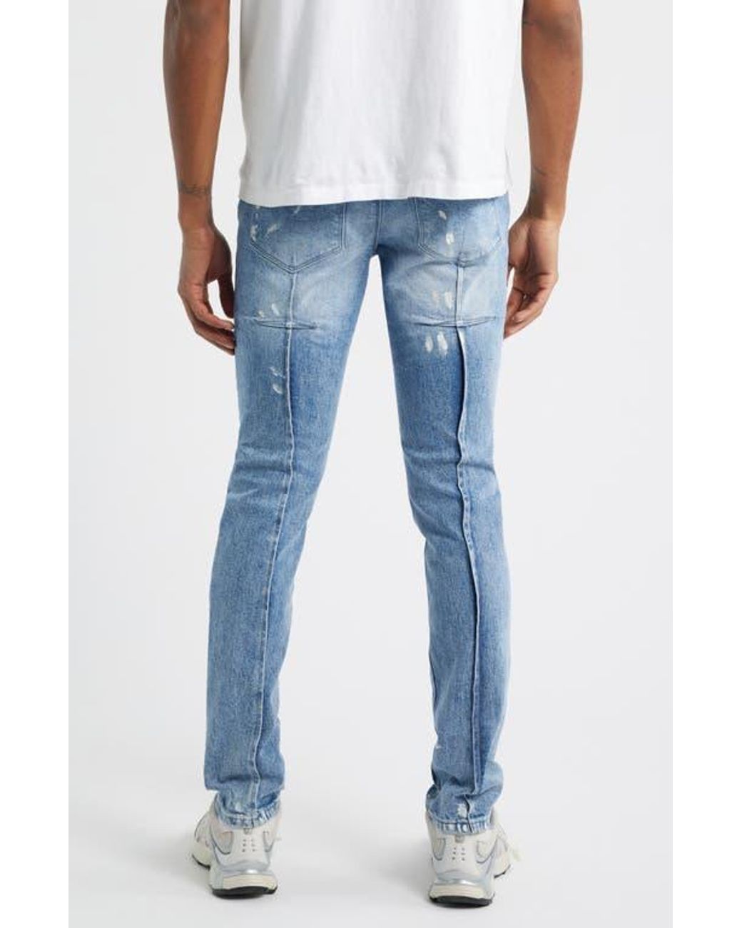 RTA Clayton Paint Splatter Ripped Skinny Jeans in Blue for Men | Lyst