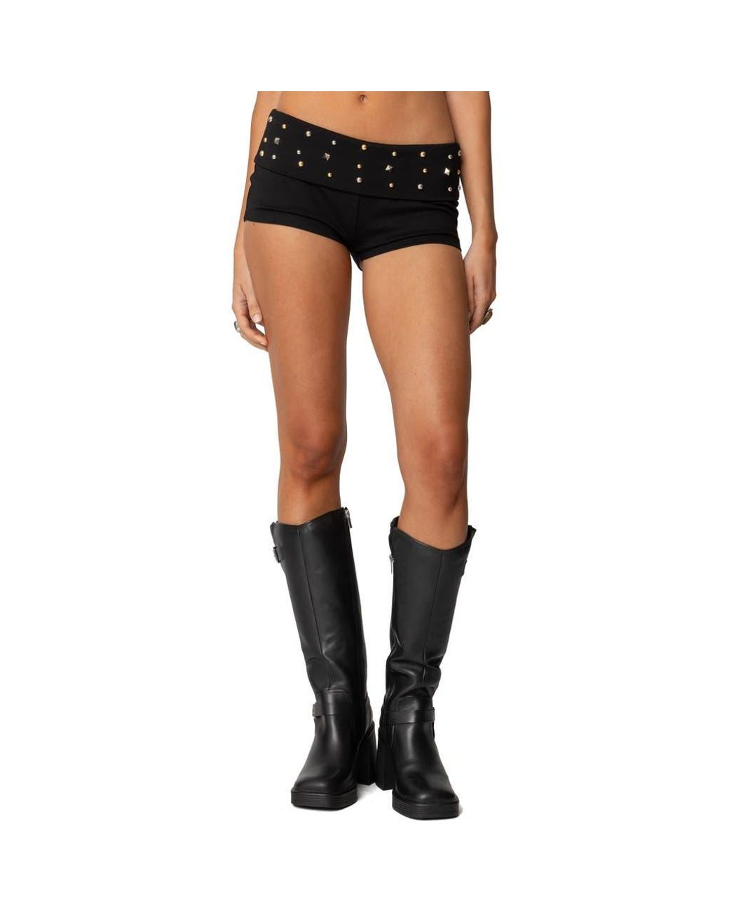 パンツ Cross Logo Studded Micro Shorts Edikted Studded Micro Shorts in Black | Lyst