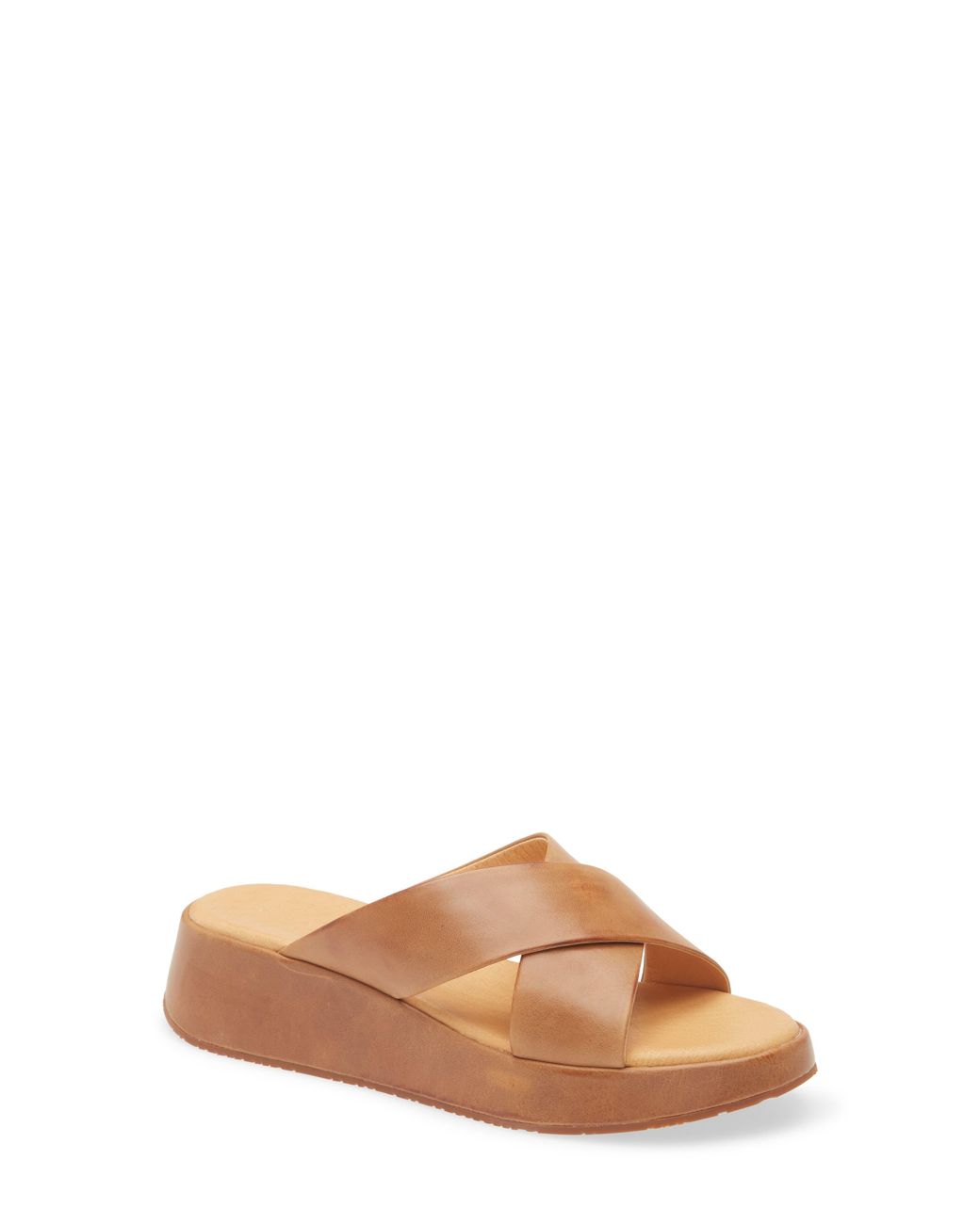 Chocolat Blu Brown Criss Cross Platform Wedge