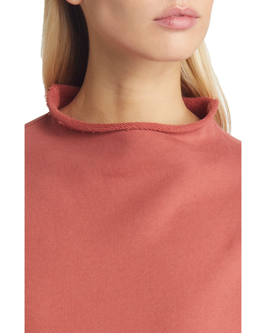 Frank u0026 Eileen Funnel Neck Cotton Capelet Sweater in Red | Lyst