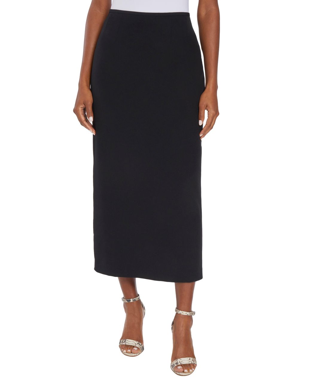 Kasper Black Stretch Midi Skirt