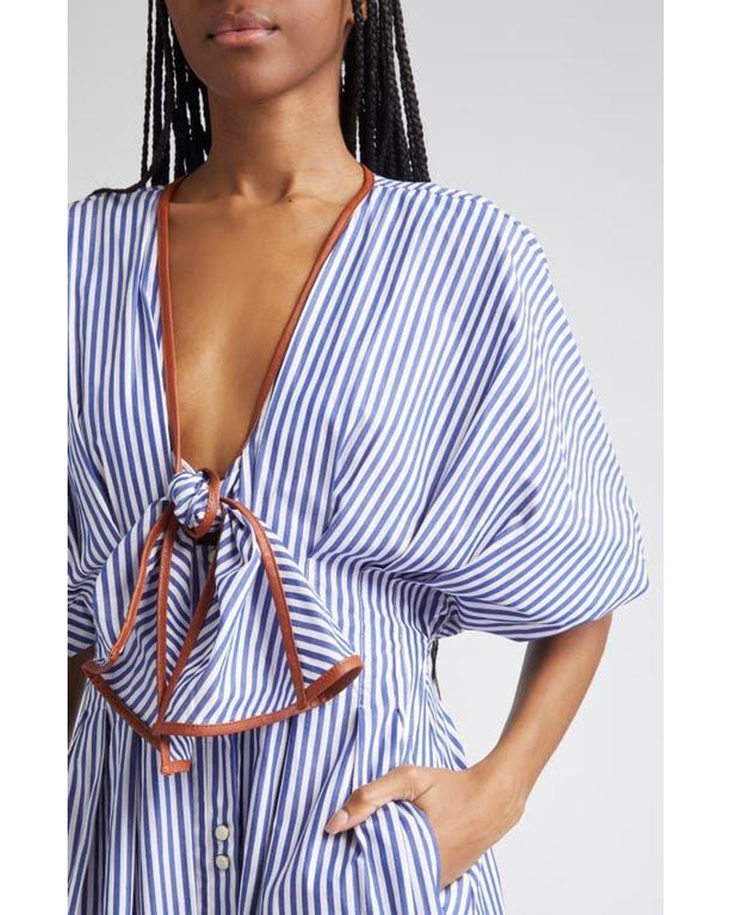 Johanna Ortiz Endless Spring Tie Front Cotton Dress in Blue | Lyst