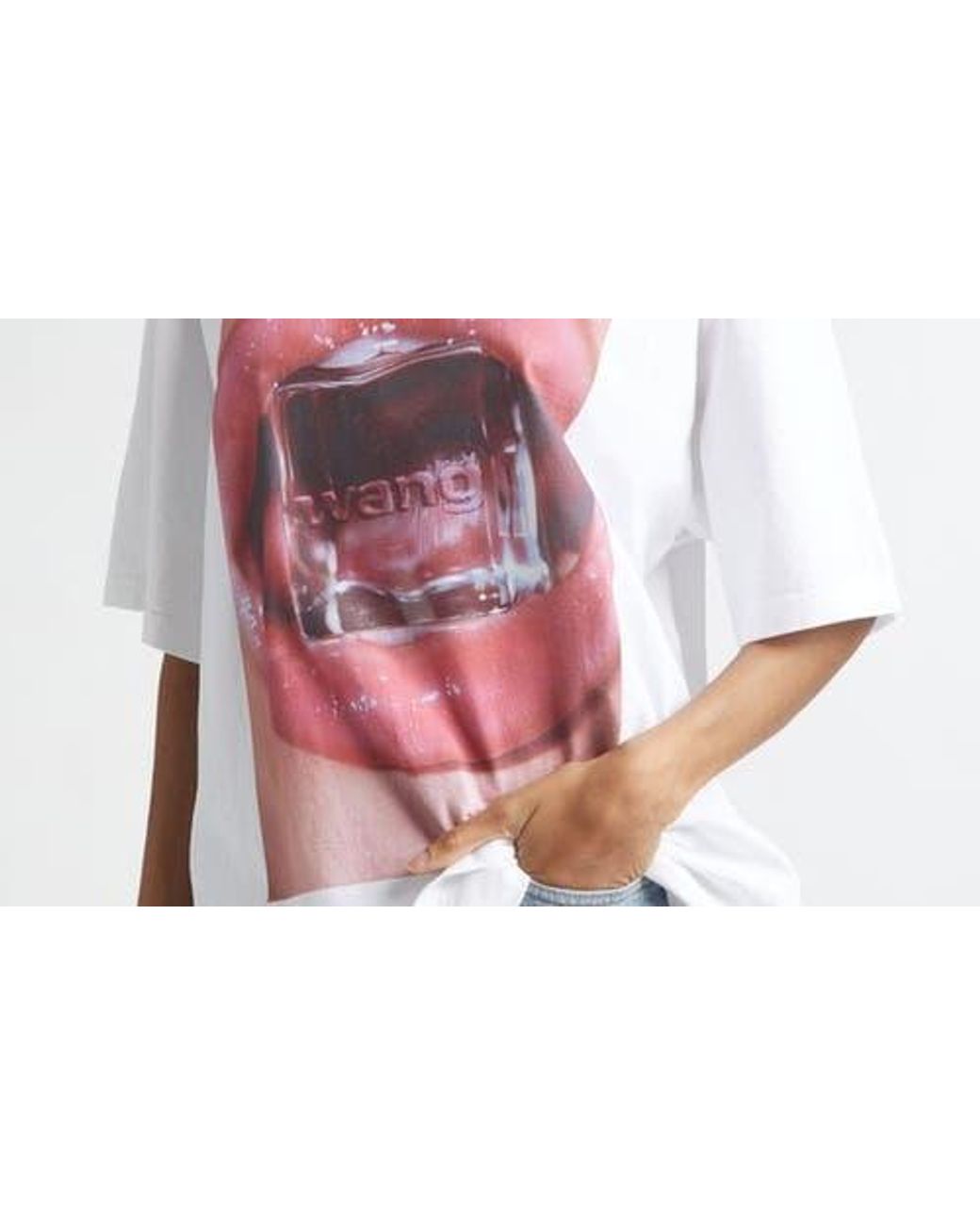 Alexander Wang Ice Cube Oversize Cotton Graphic T-Shirt in White