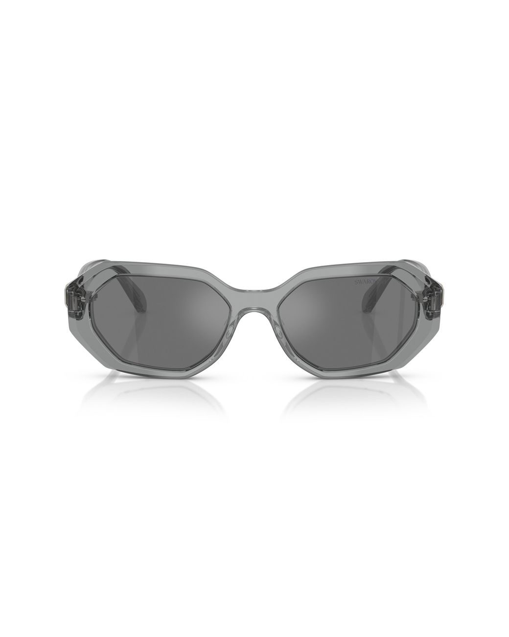 Swarovski Gray 54Mm Irregular Sunglasses for men