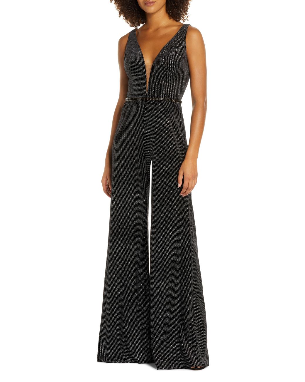 mac duggal jumpsuit with overskirt