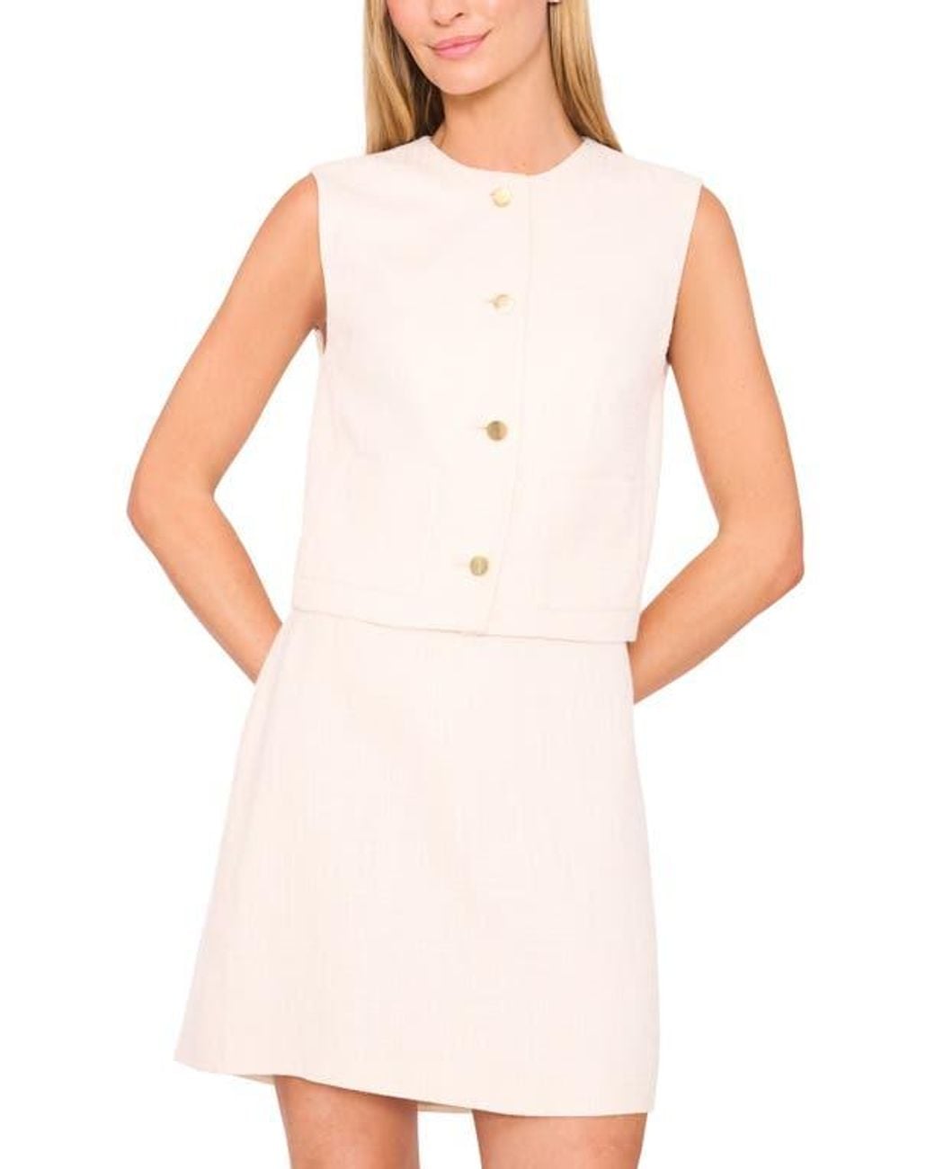 Halogen® White Patch Pocket Vest