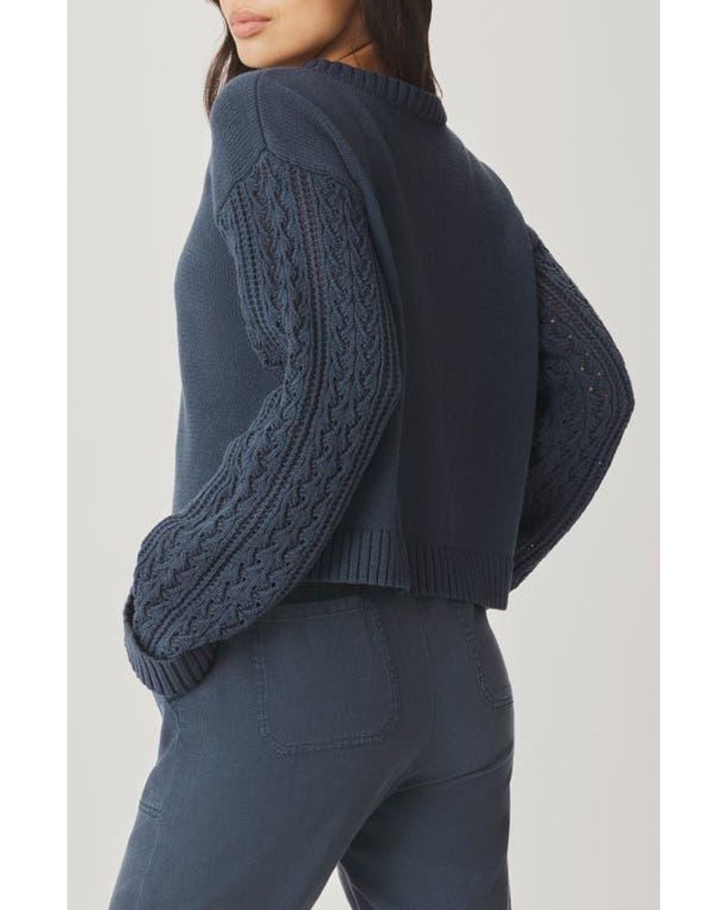 Splendid Blue Gracie Cable Stitch Sleeve Cardigan