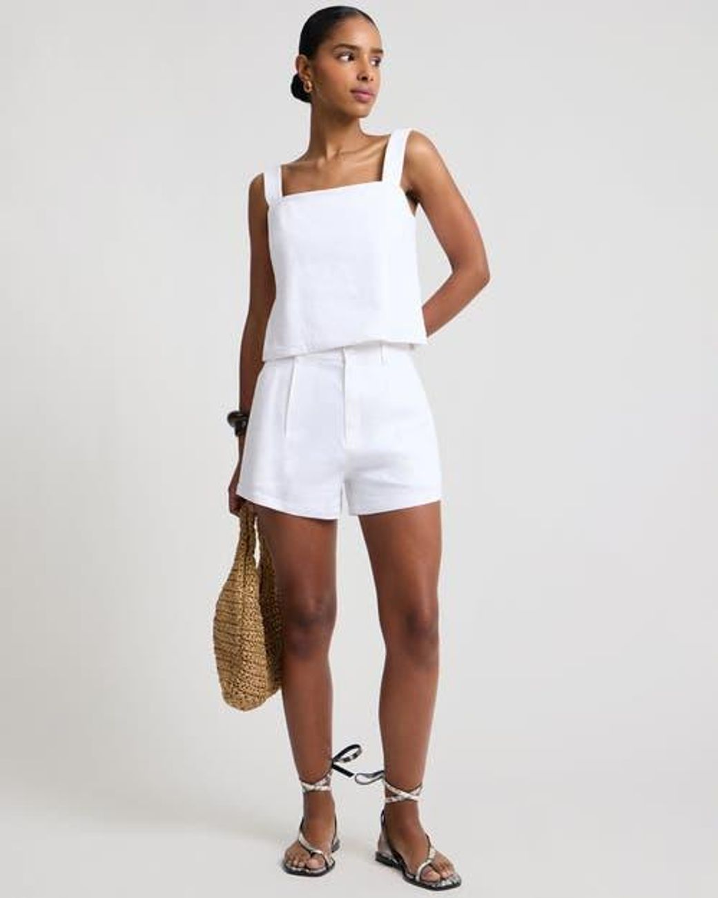 Onia White Open Back Shell Top