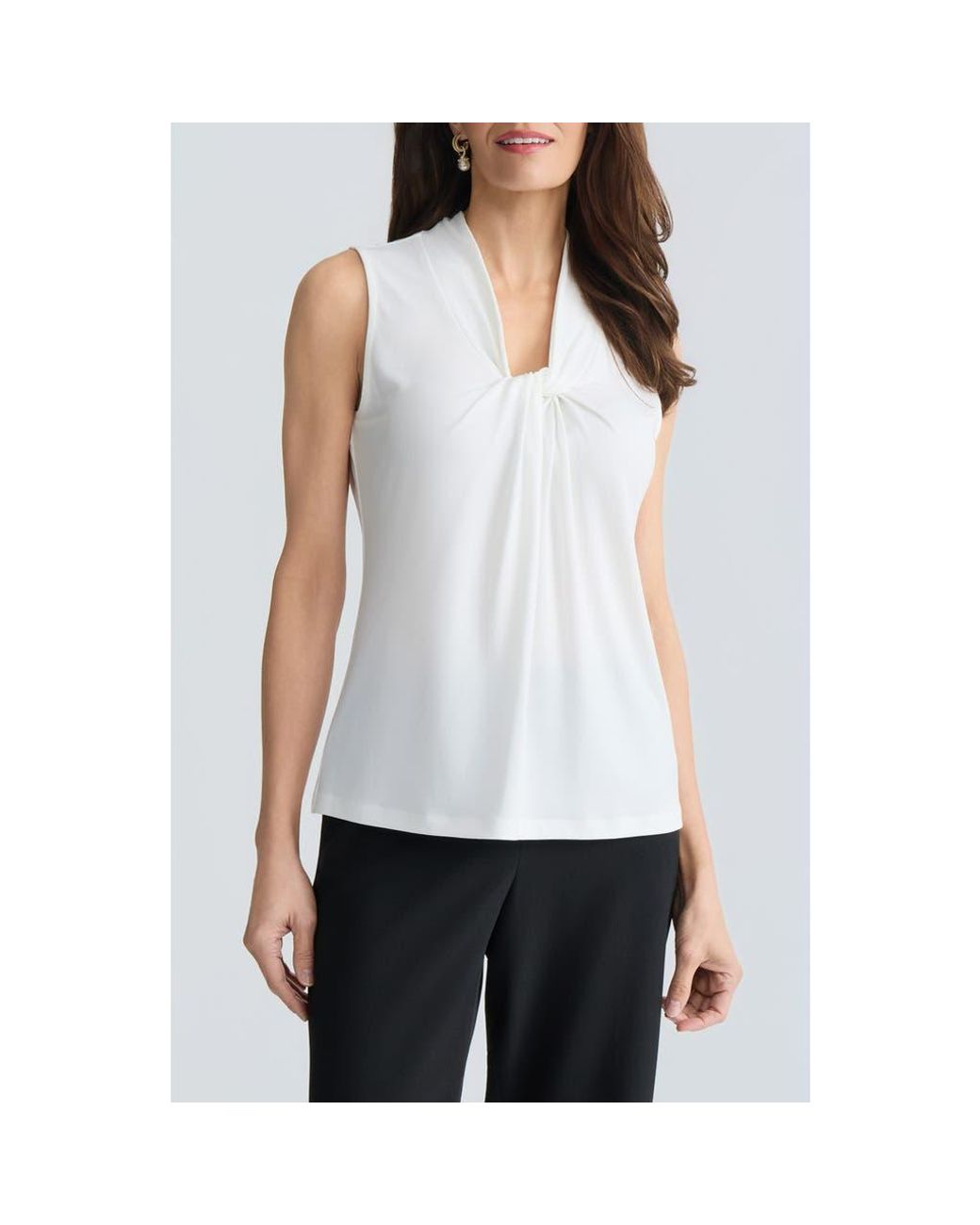 Kasper White Knot Front Jersey Top