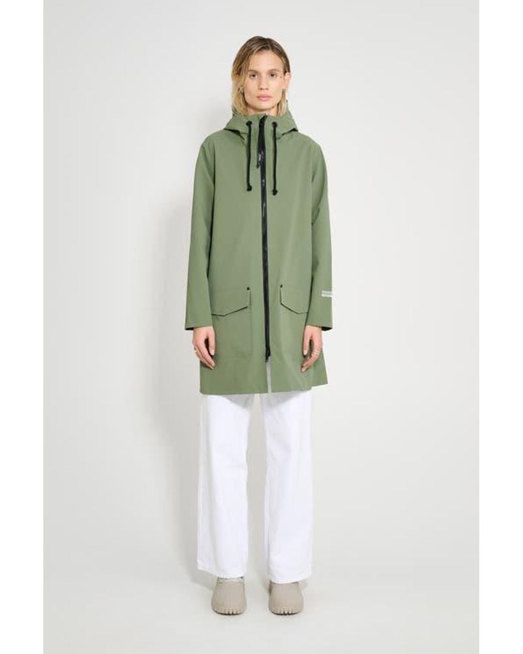 Stutterheim Green Mosebacke Patch Raincoat