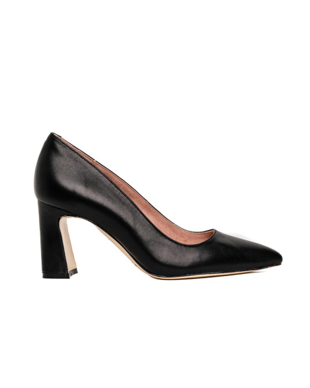 Ally Shoes Black Bold Block Heel Pump