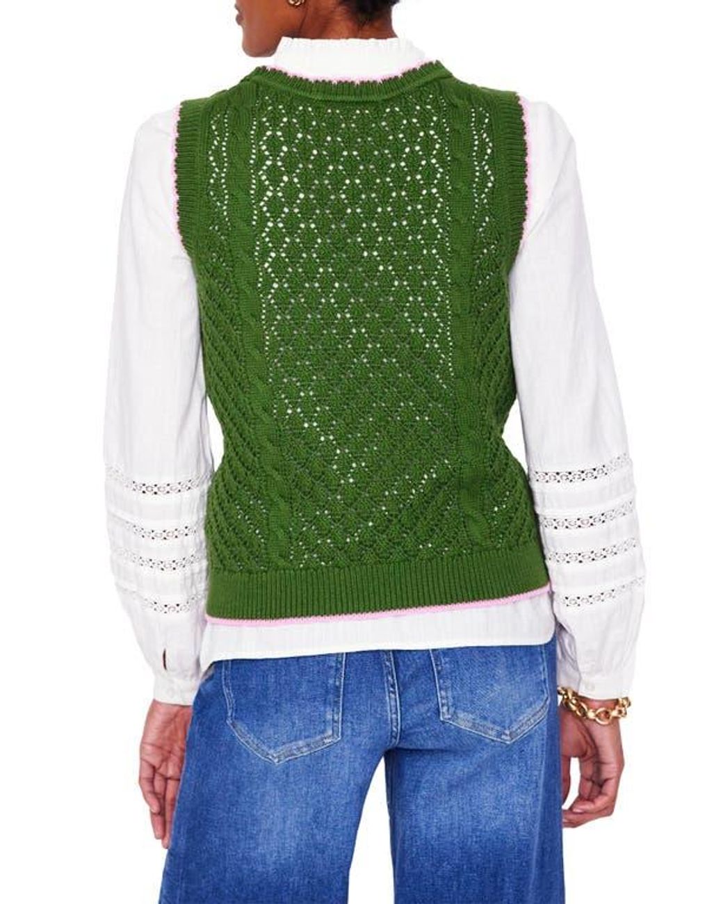 SHEIN VCAY Women's Floral Pattern Button Front Sweater Vest For Sale Stralia N