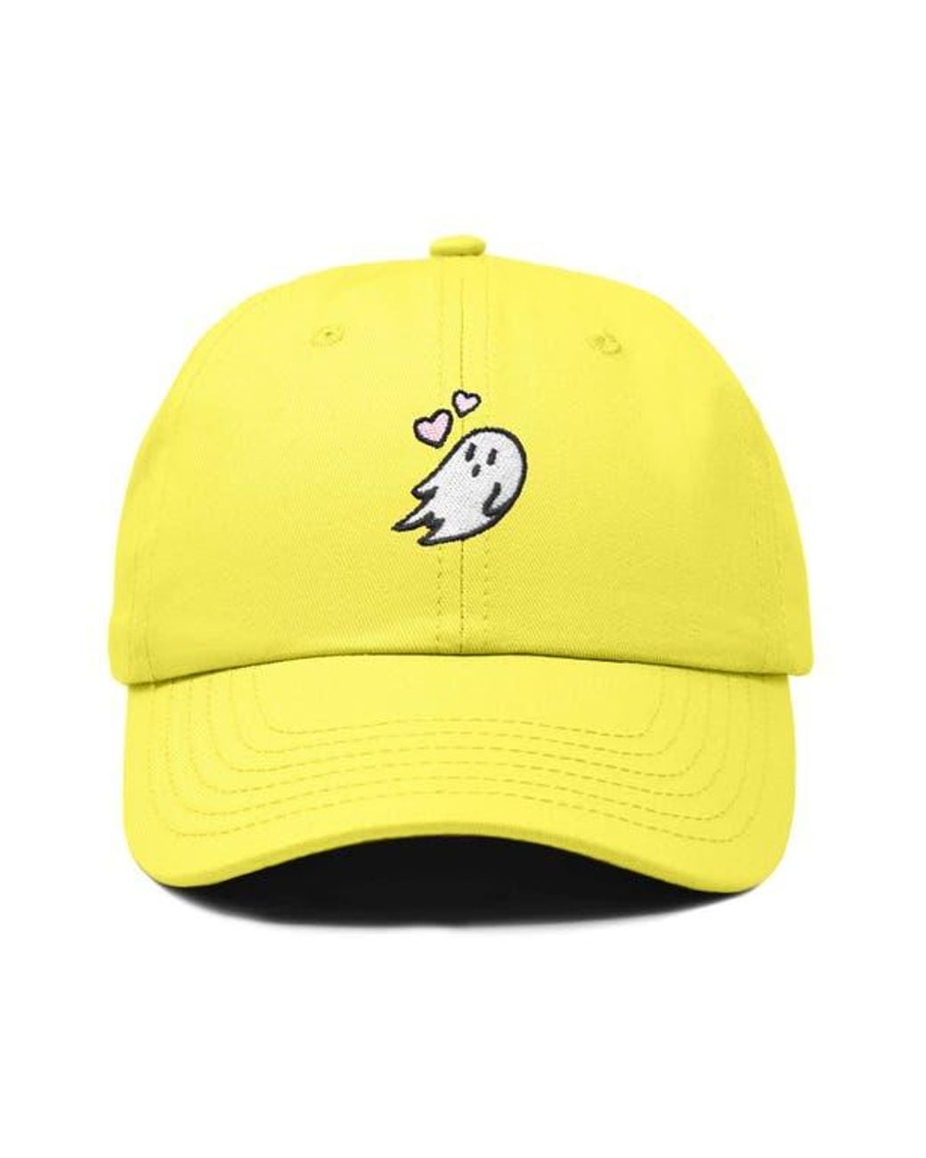 Alix Yellow Heartly Ghost Embroidered Cap