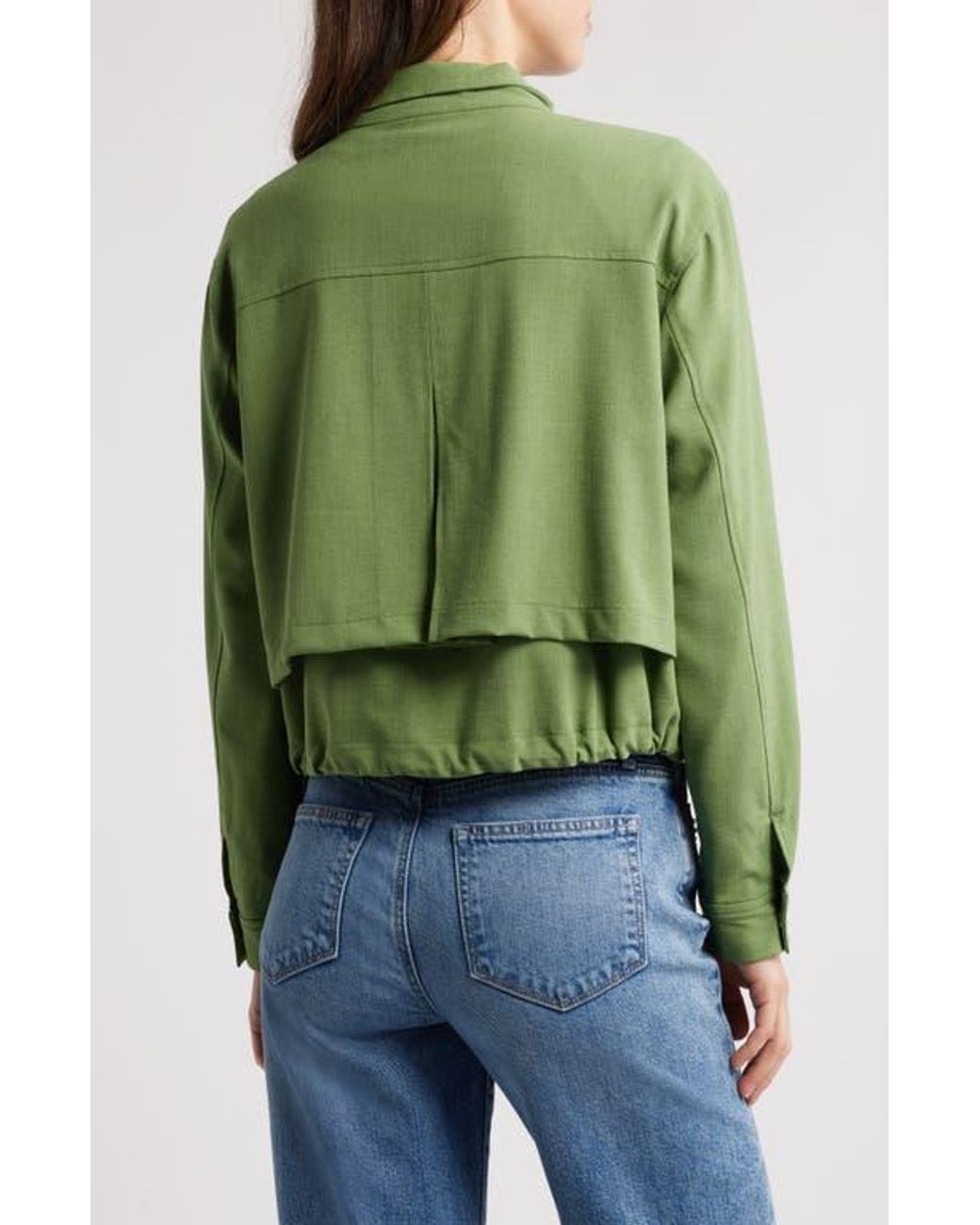 Wit & Wisdom Green Double Layer Front Zip Jacket