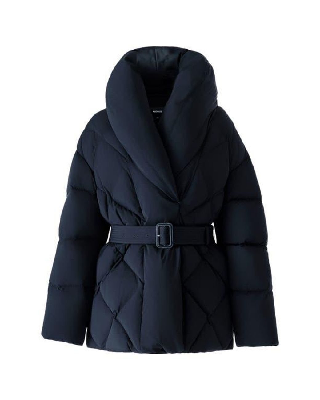 Mackage Blue Belted Quilted Down Jacket