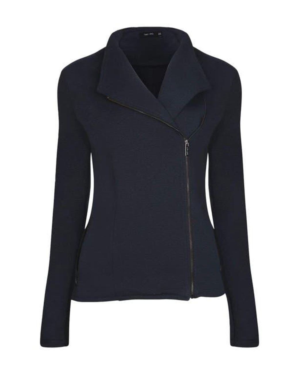 Saint + Sofia Blue Cotton Biker Jacket