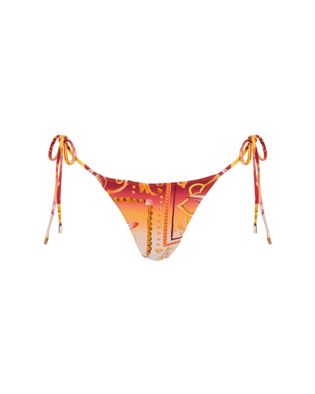 Sunkissed Orange Le Triangle Tie Side Pattern Bikini Bottom