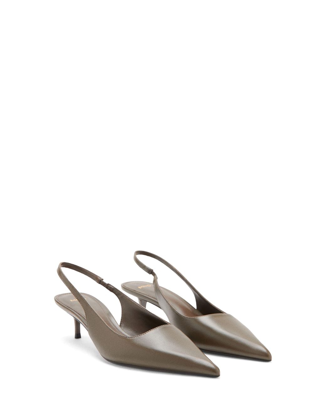 Mango Metallic Tom Slingback Pointed Toe Pump
