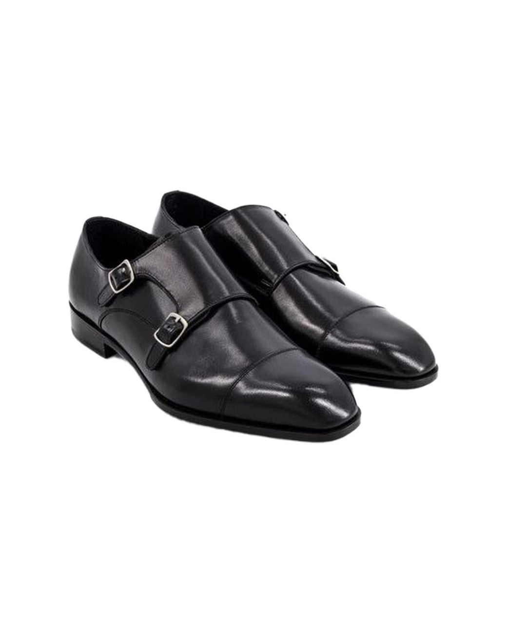 Anthony Veer Black Bexley Double Monk Strap for men