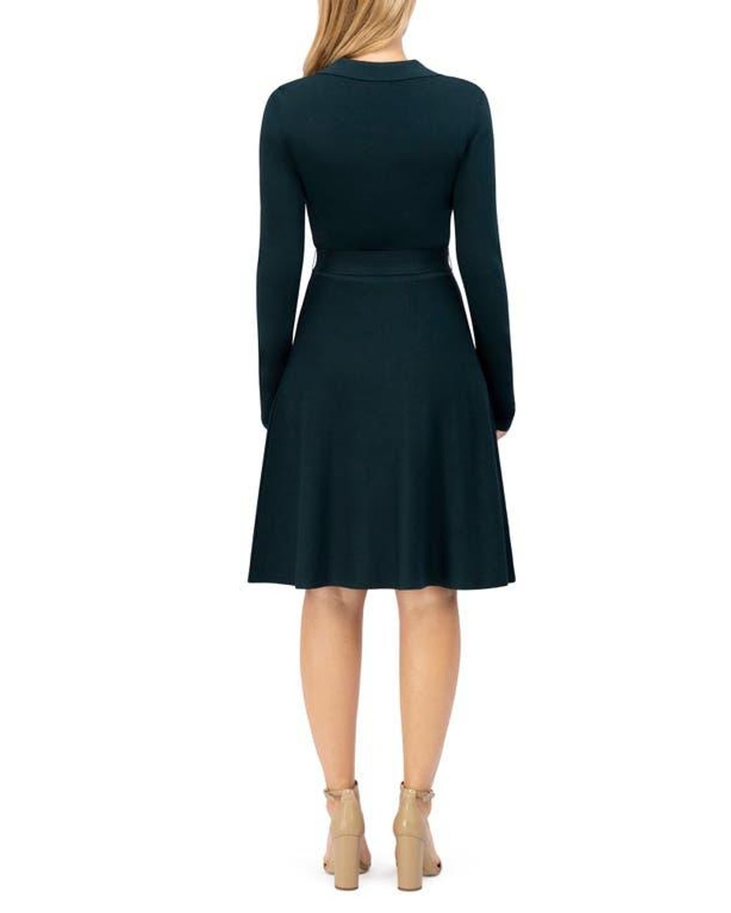 Eliza J Embellished Collar Long Sleeve Sweater Dress in Black Lyst