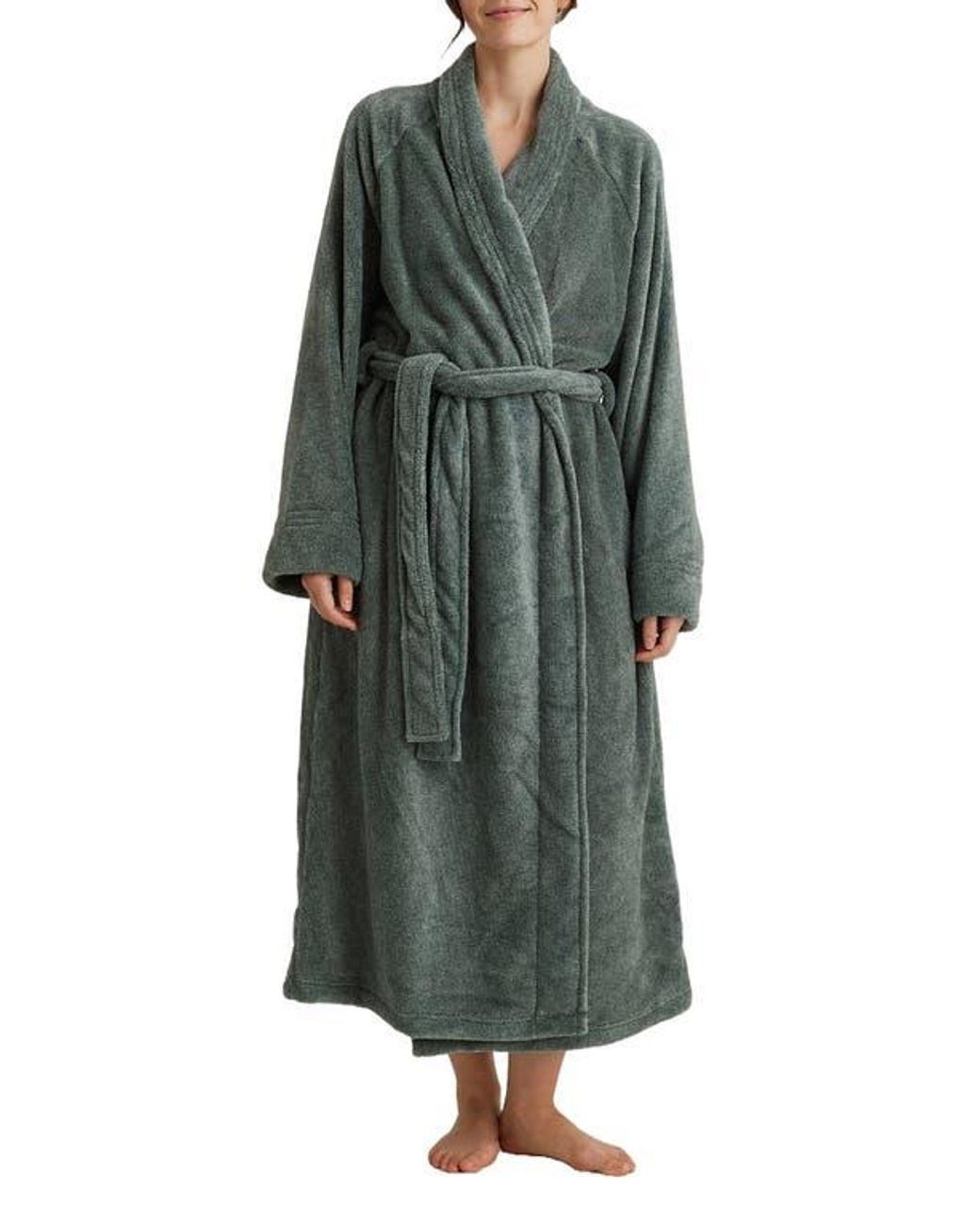 Papinelle Long Plush Robe in Green | Lyst