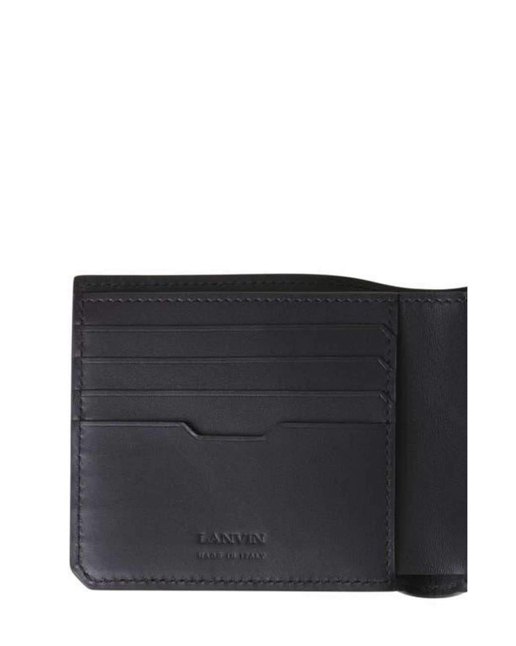 Lanvin Black Compagnon Leather Wallet for men