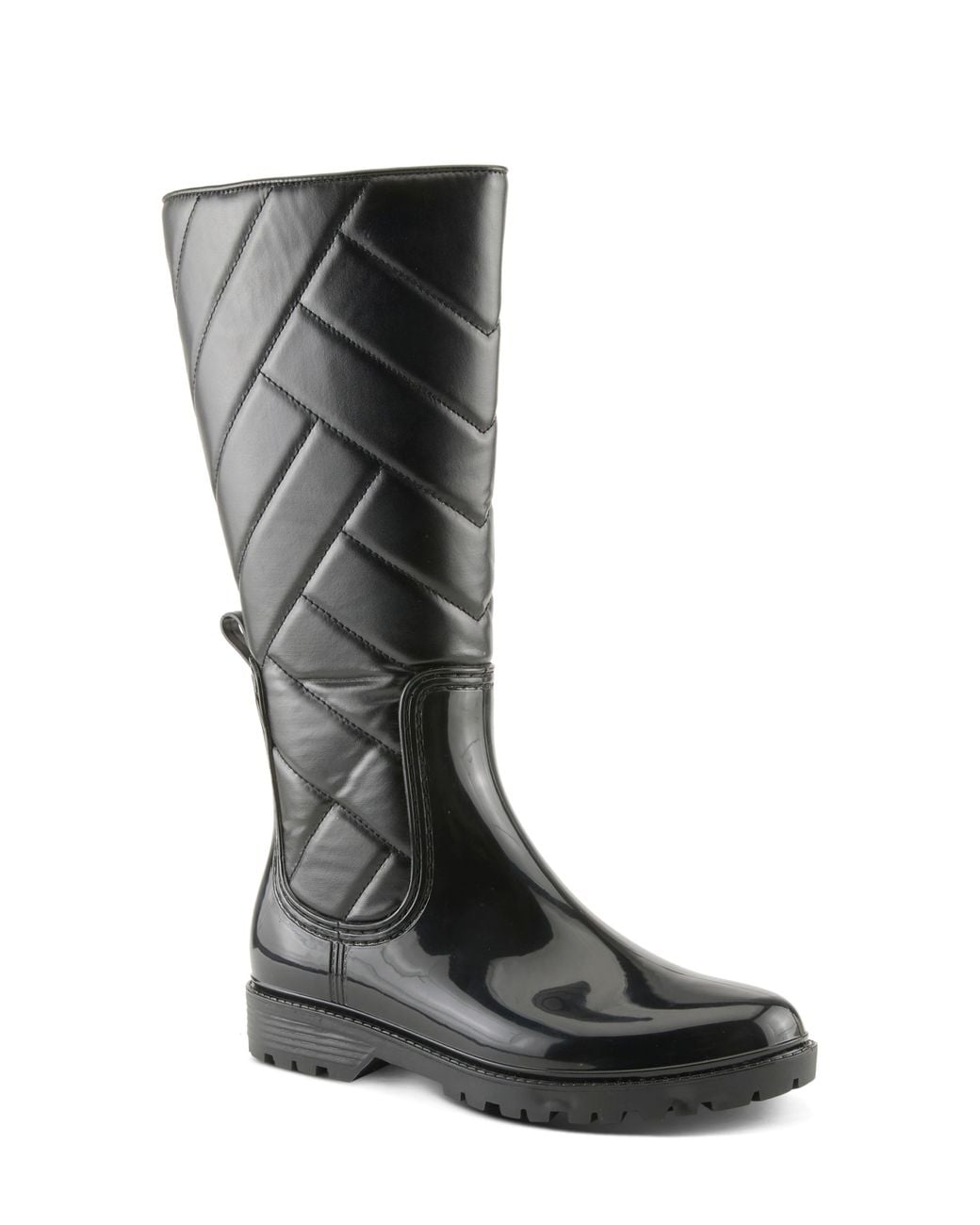 Spring Step Black Maiza Waterproof Quilted Rain Boot