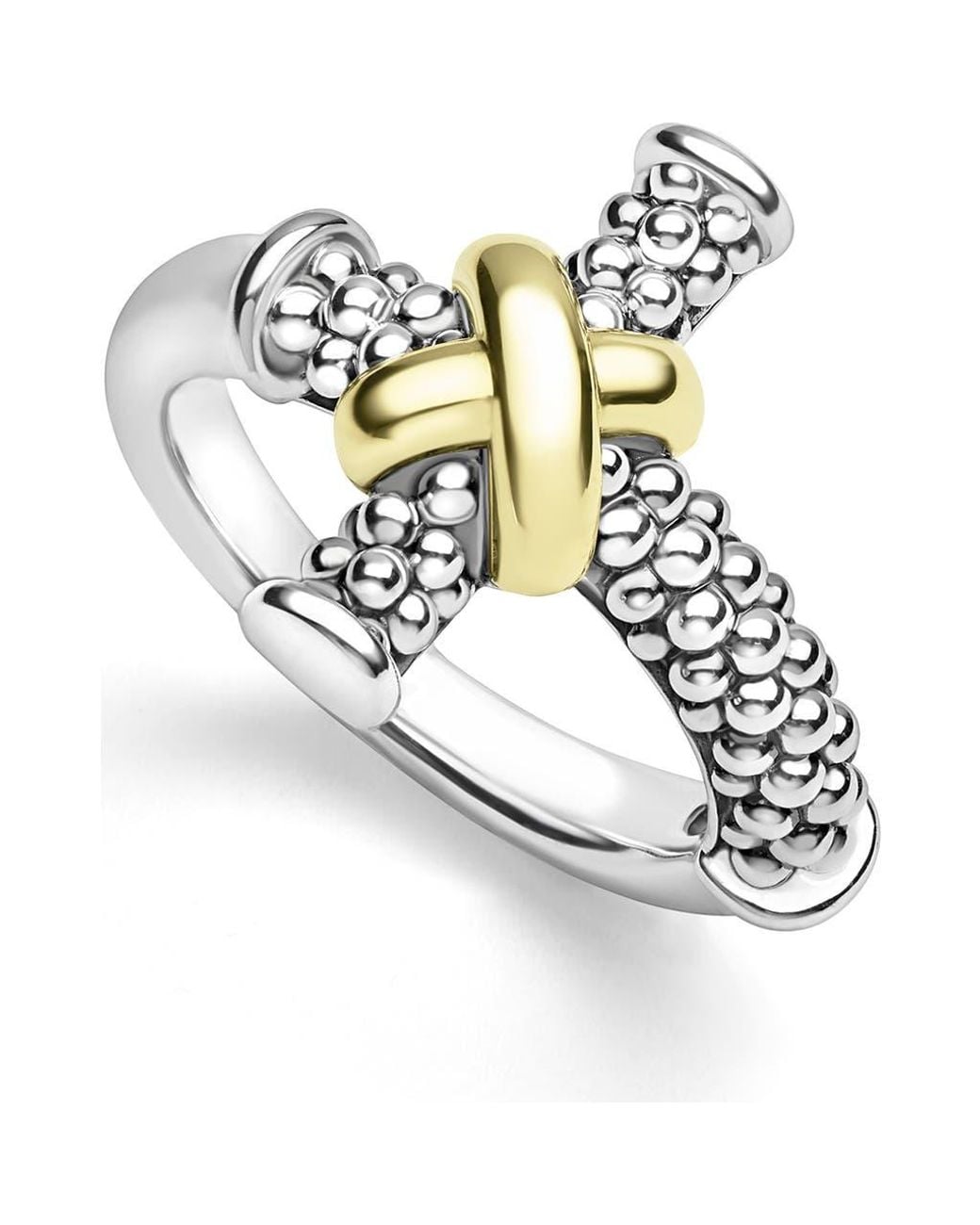 Lagos Metallic Anthem Cross Ring