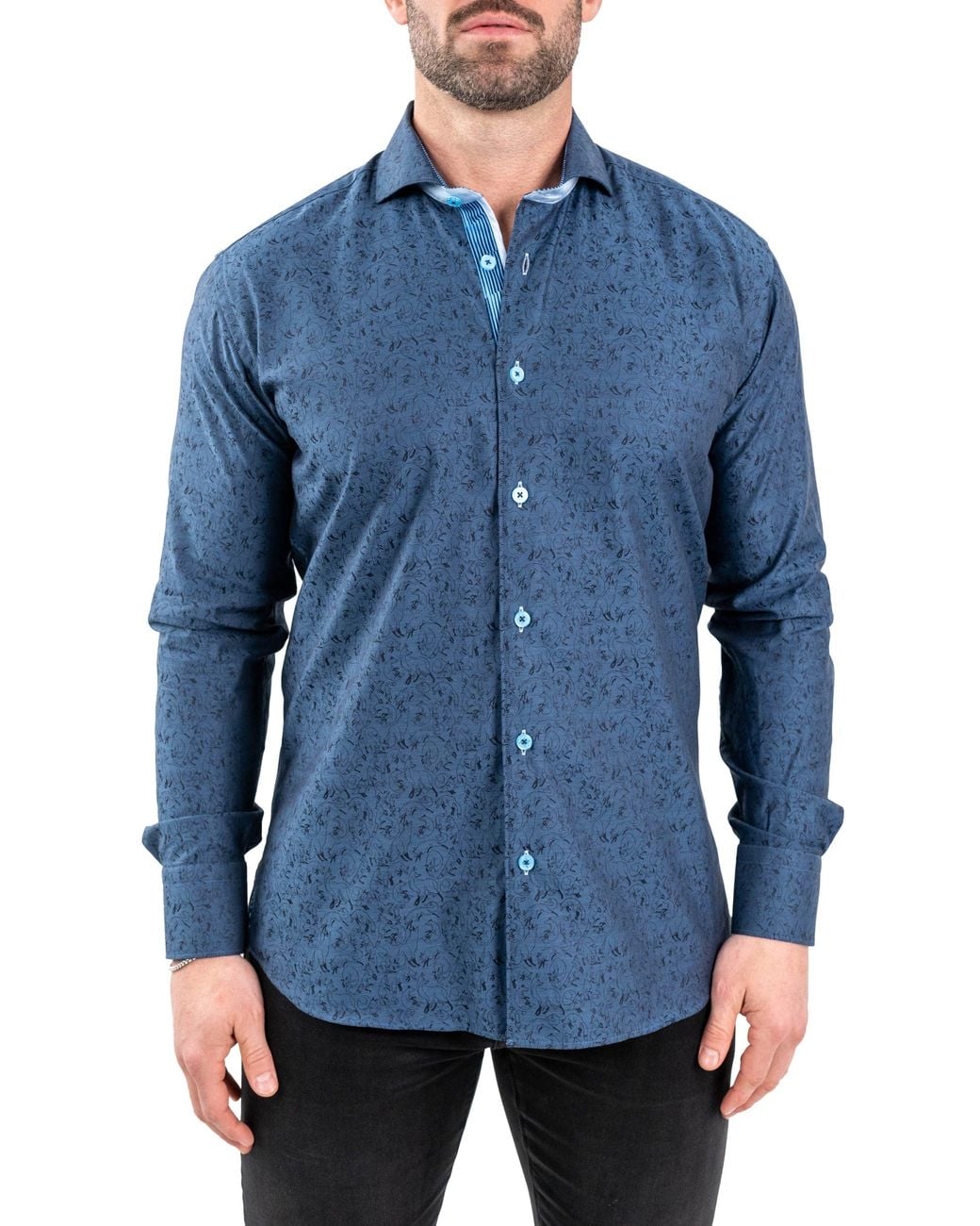 Maceoo Blue Einstein Jacqfoxtrot Button-Up Shirt for men