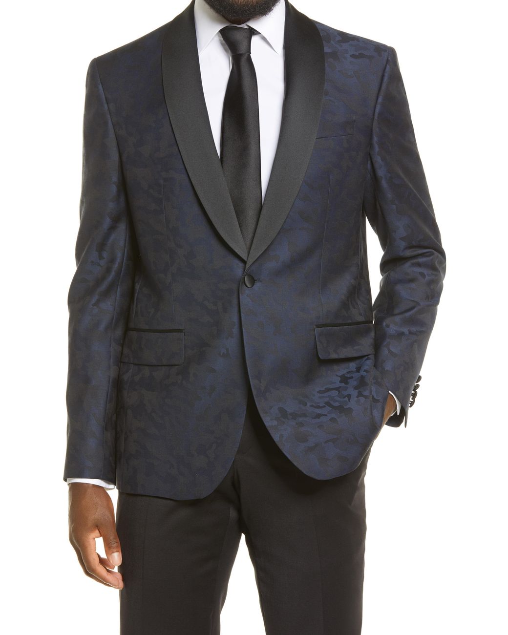 Ted Baker Josh Trim Fit Camo Print Dinner Jacket in Blue for Men - Lyst