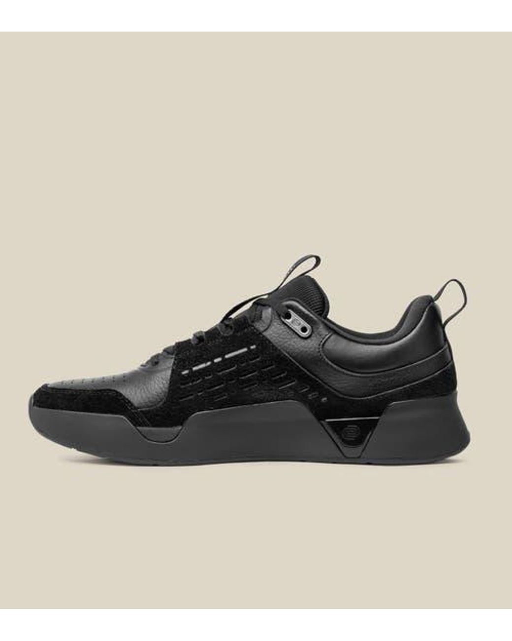 while on earth™ Black Leather Trainer for men