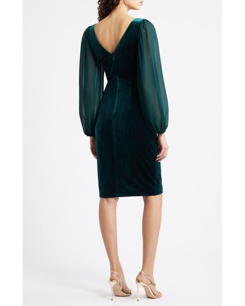 vince camuto long sleeve velvet dress Balloon Sleeve Velvet Dress (Women)