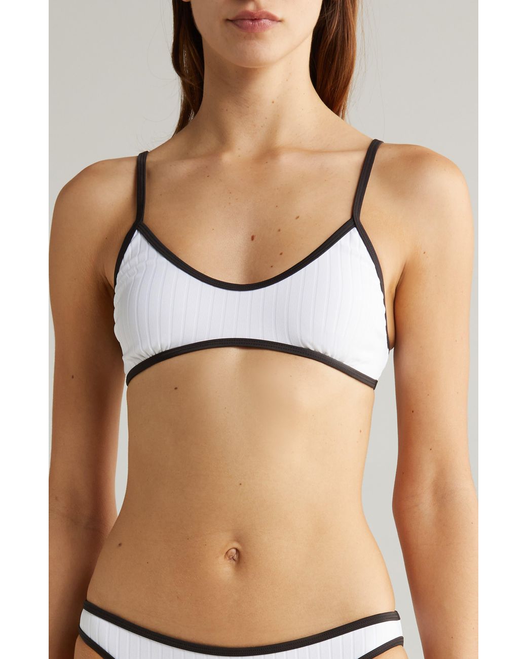 Solid & Striped Black The Rachel Rib Bikini Top