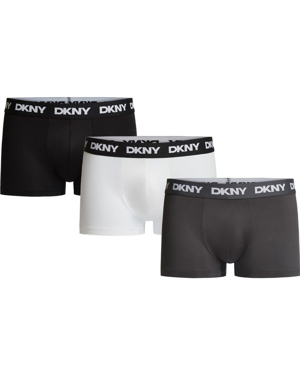 DKNY Black 3-Pack Ultralight Microfiber Mesh Trunks for men