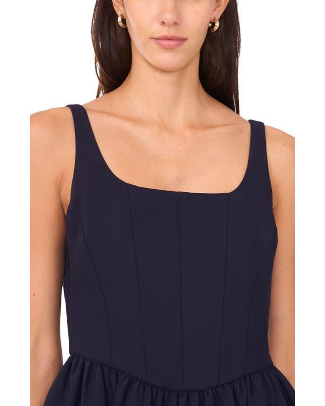 Cece Corset Bodice Fit & Flare Minidress in Blue | Lyst