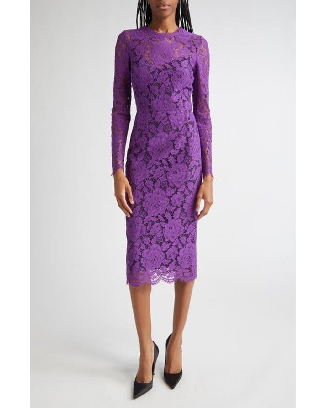 knee length dresses for ladies Zapaka Women Dark Purple Beaded Mother of The Bride Dress Floral Sequin A Line Wedding Guest Dress with Long Sleeves, Dark Purple / 2XL