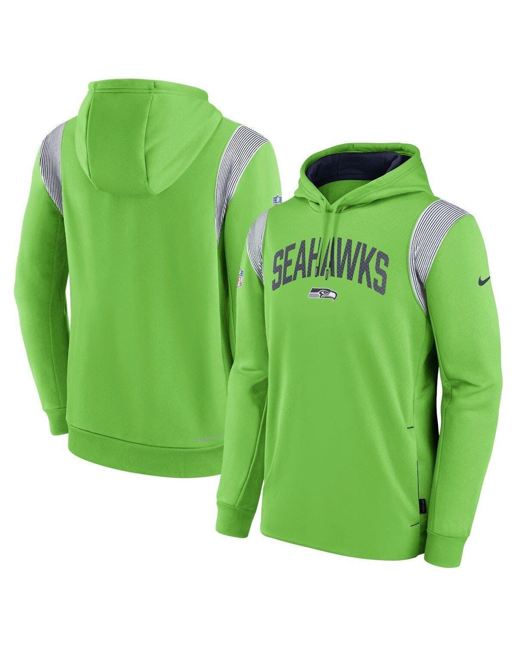 Men's Nike Neon Green Seattle Seahawks Sideline Velocity Athletic Stack Performance T-Shirt