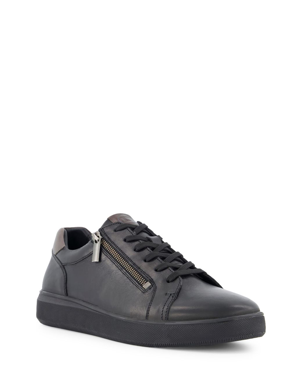 Dune Gray Tribute Zip-Up Leather Sneaker for men