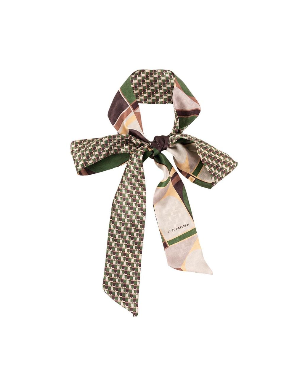 Lost Pattern Metallic Modular Silk Skinny Scarf