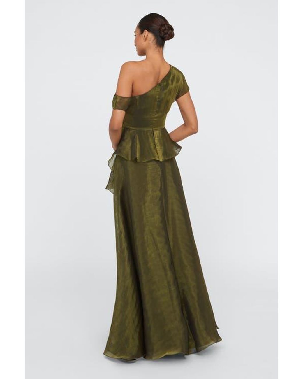 THEIA Avalina Organza Lame Gown in Green | Lyst