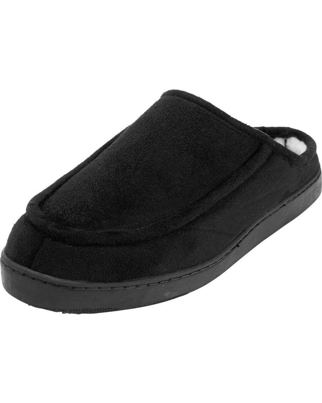 Kingsize Black Microsuede Clog Slippers for men
