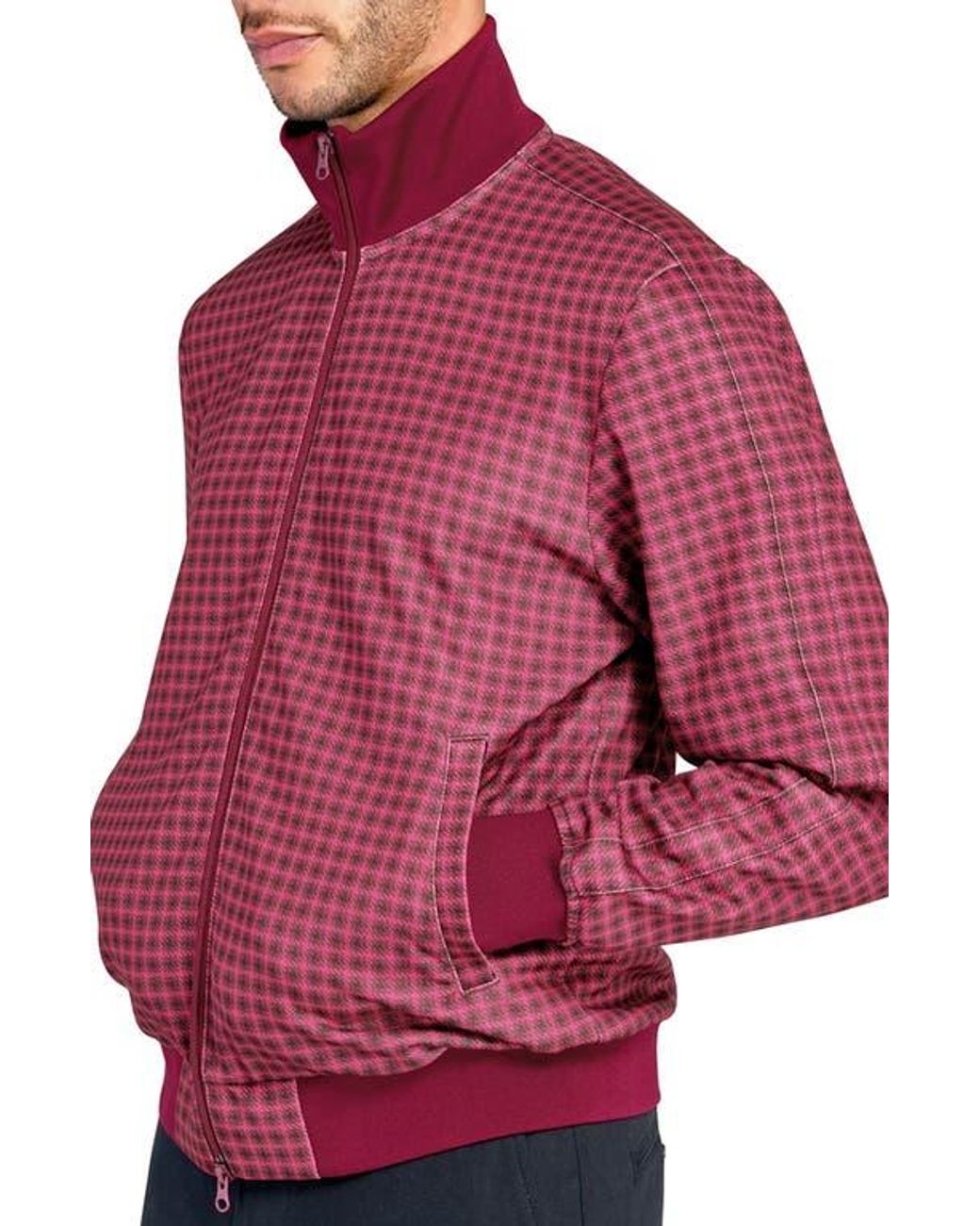 Constuct Jacket Con.struct Houndstooth Track Jacket in Red for Men | Lyst