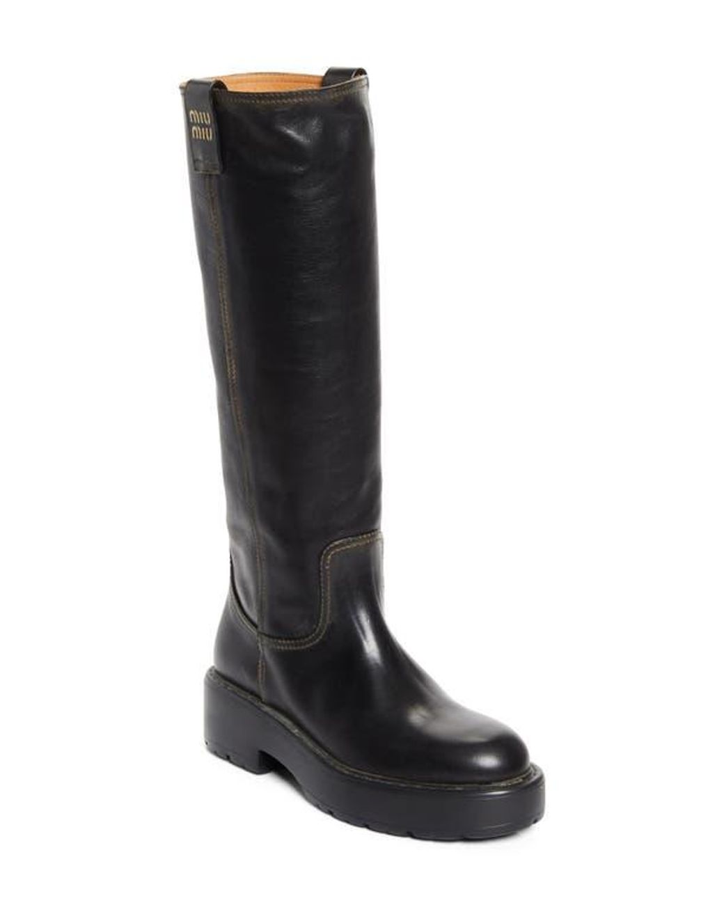 Miu Miu Black Knee High Boot