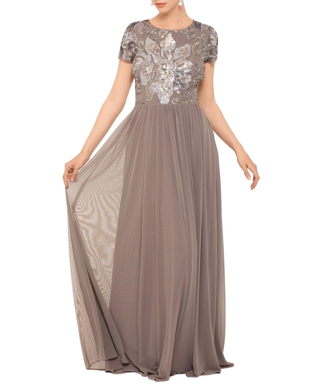 sequin a line gown