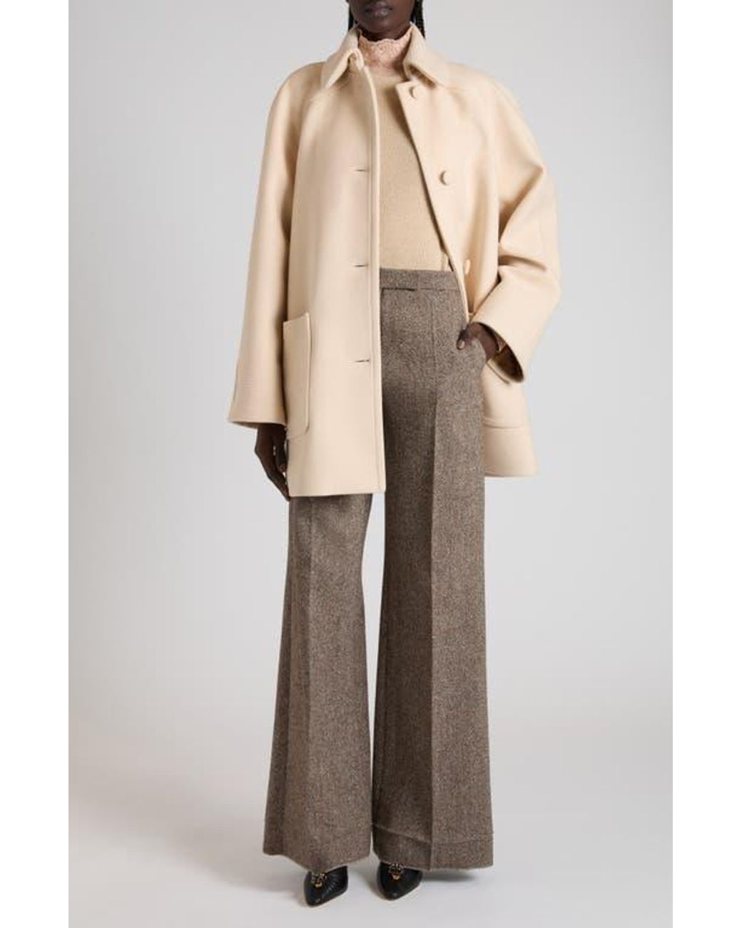 Valentino Natural Double Face Wool Coat
