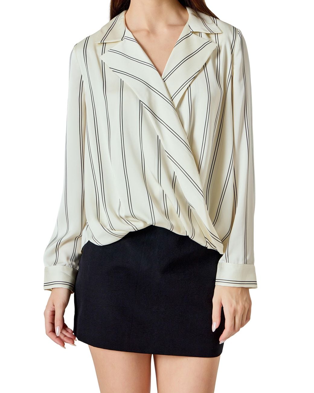 Endless Rose Multicolor Stripe Wrap Front Top