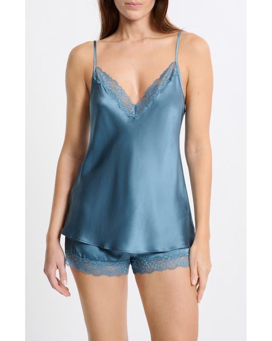 Etam Milky Silk Camisole in Blue | Lyst